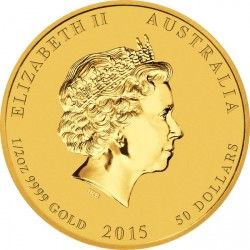 Zlatá mince 1/2 oz (trojské unce) ROK KOZY Austrálie 2015