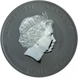 Stříbrná mince 10 oz (trojských uncí) ROK KOZY Austrálie 2015