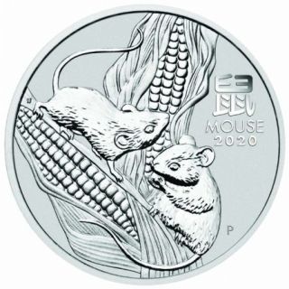 Stříbrná mince 1 oz (trojská unce) ROK MYŠI Austrálie 2020