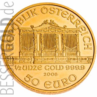 Zlatá mince 1/2 oz (trojské unce) WIENER PHILHARMONIKER Rakousko 2022