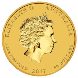 Zlatá mince 1/2 oz (trojské unce) ROK KOHOUTA Austrálie 2017