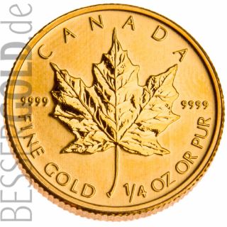 Zlatá mince 1/4 oz (trojské unce) MAPLE LEAF Kanada 
