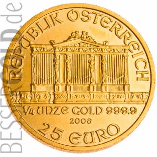 Zlatá mince 1/4 oz (trojské unce) WIENER PHILHARMONIKER Rakousko