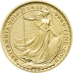 Zlatá mince 1/4 oz (trojské unce) BRITANNIA Velká Británie