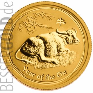 Zlatá mince 1 oz (trojská unce) ROK BUVOLA Austrálie 2009