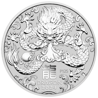 Stříbrná mince 1/2 oz (trojské unce) ROK DRAKA Austrálie 2024