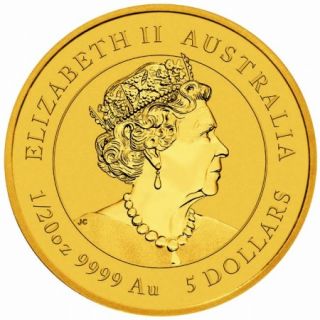 Zlatá mince 1/20 oz (trojské unce) ROK MYŠI Austrálie 2020
