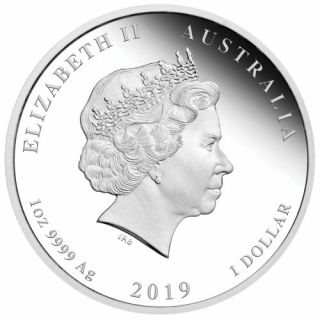 Stříbrná mince 1 oz (trojská unce) ROK VEPŘE Austrálie 2019