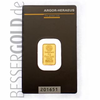 Gold bar 2g ARGOR-HERAEUS / HERAEUS