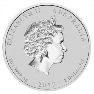 Stříbrná mince 2 oz (trojské unce) ROK KOHOUTA Austrálie 2017