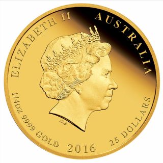 Zlatá mince 1/4 oz (trojské unce) ROK OPICE Austrálie 2016