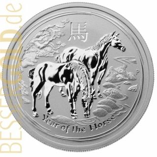 Stříbrná mince 10 oz (trojských uncí) ROK KONĚ Austrálie 2014