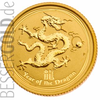 Zlatá mince 1/2 oz (trojské unce) ROK DRAKA Austrálie 2012