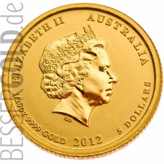 Zlatá mince 1/20 oz (trojské unce) ROK DRAKA Austrálie 2012
