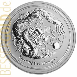 Stříbrná mince 1 oz (trojská unce) ROK DRAKA Austrálie 2012