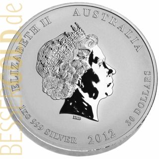Stříbrná mince 1000g ROK DRAKA Austrálie 2012