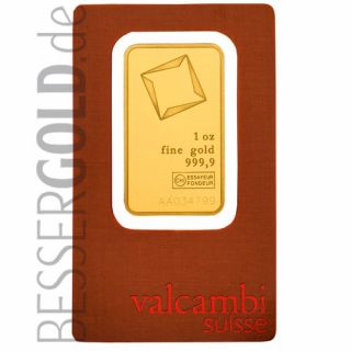 Gold bar Valcambi 1 oz