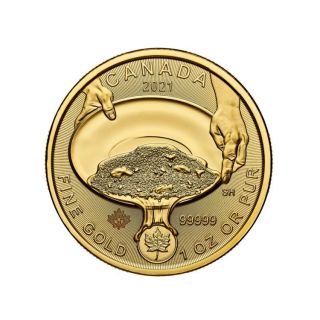 Zlatá mince 1 oz (trojská unce) GOLD RUSH Kanada 2021