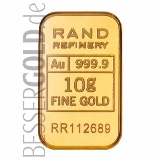 Zlatý slitek 10g RAND REFINERY (Jižní Afrika)