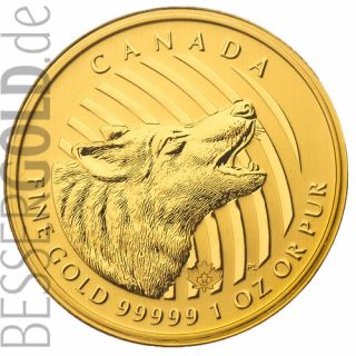 Zlatá mince 1 oz (trojská unce) HOWLING WOLF Kanada 2014