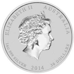 Stříbrná mince 1000g ROK KONĚ Austrálie 2014