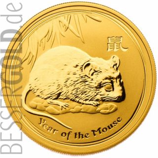 Zlatá mince 1 oz (trojská unce) ROK MYŠI Austrálie 2008