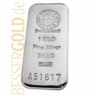 Stříbrný slitek 1000g ARGOR-HERAEUS (Švýcarsko)
