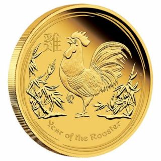 Zlatá mince 2 oz (trojské unce) ROK KOHOUTA Austrálie 2017